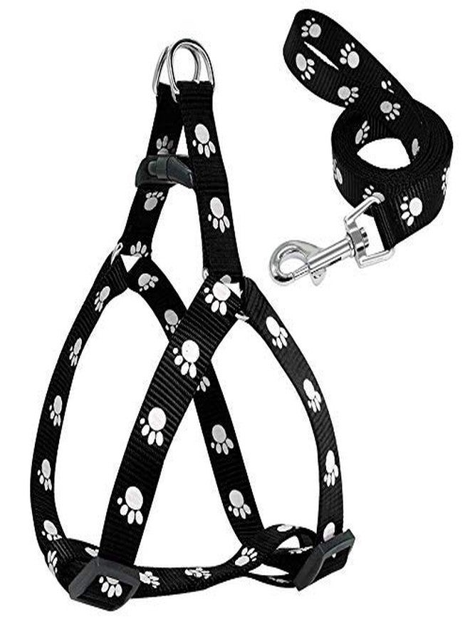 KittuPet 15 mm Paw Print Nylon Puppy Harness & Leash Set for Small & Medium Dogs (Color May Vary) - Pack of (Harness + Leash) - Image 5